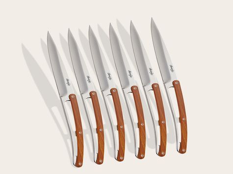 6 Deejo de table Prestige, Bois corail