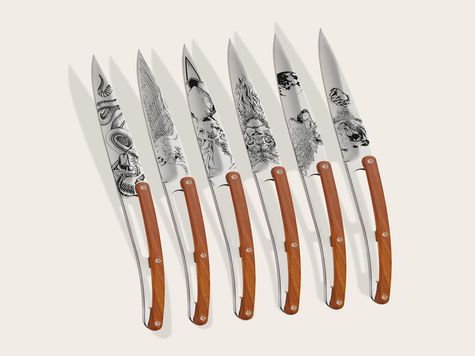 6 Deejo de table Prestige, Bois corail / Sauvage
