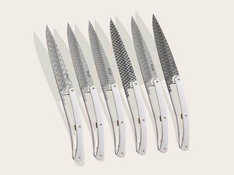 6 Deejo de table Prestige, Chromé / Géométrie